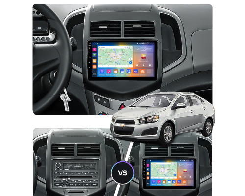 Штатная магнитола Lesko для Chevrolet Sonic I 2011-2016 экран 9" 2/32Gb CarPlay 4G Wi-Fi GPS Prime