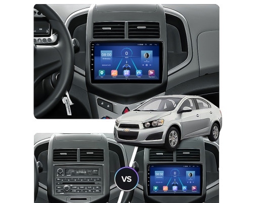 Штатная магнитола Lesko для Chevrolet Sonic I 2011-2016 экран 9" 6/128Gb 4G Wi-Fi GPS Top