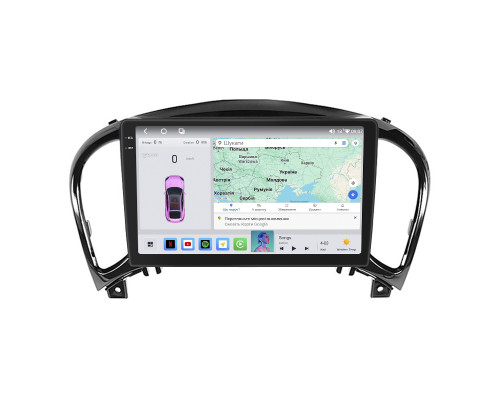 Штатная магнитола Lesko для Nissan Juke I 2010-2014 с экраном 9" и функциями CarPlay, 4G, Wi-Fi, GPS