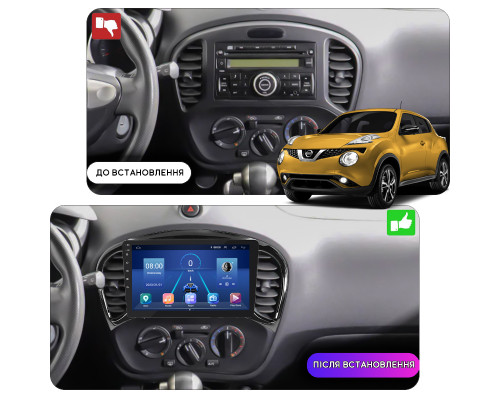 Штатная магнитола Lesko для Nissan Juke I 2010-2014 экран 9" 6/128Gb 4G Wi-Fi GPS Top