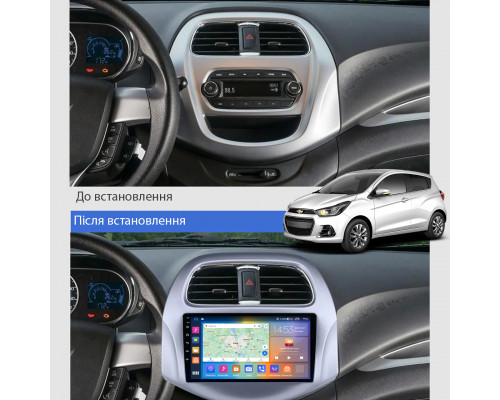 Штатная магнитола Lesko для Chevrolet Spark III (M300) Рестайлинг 2020-н.в. экран 9" 4/64Gb CarPlay 4G Wi-Fi GPS Prime