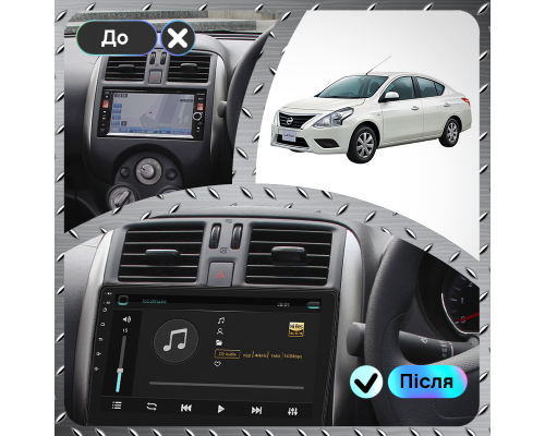 Штатная магнитола Lesko для Nissan Latio I (N17) Рестайлинг 2014-2016 экран 9" 1/16Gb Wi-Fi GPS Base