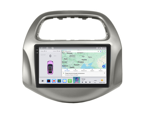 Штатная магнитола Lesko для Chevrolet Spark III (M300) Рестайлинг 2020-н.в. экран 9" 4/64 QLED CarPlay 4G Wi-Fi GPS 360 Prime