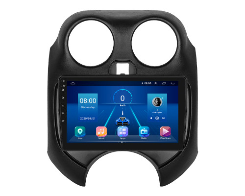Штатная магнитола Lesko для Nissan March IV (K13) Рестайлинг 2013-н.в. экран 9" 2/32Gb 4G Wi-Fi GPS Top