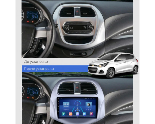 Штатная магнитола Lesko для Chevrolet Spark III (M300) Рестайлинг 2020-н.в. экран 9" 6/128Gb 4G Wi-Fi GPS Top