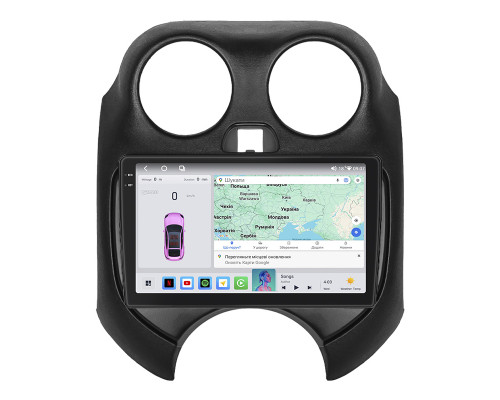 Штатная магнитола Lesko для Nissan Micra IV (K13) 2010-2013 с 9-дюймовым QLED экраном и 4/64 ГБ памяти