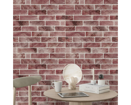 Панель стеновая 680х680х4мм Клинкер розовая глина SW-00002005