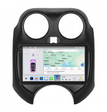 Штатная магнитола Lesko для Nissan Micra IV (K13) Рестайлинг 2013-2016 экран 9" 4/64 QLED CarPlay 4G Wi-Fi GPS 360 Prime