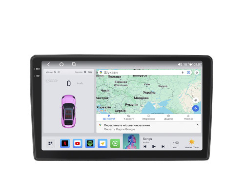 Штатная магнитола Lesko для Nissan Navara (Frontier) III (D40) ver 2 2005-2010 экран 9" 4/64 QLED CarPlay 4G Wi-Fi GPS 360 Prime