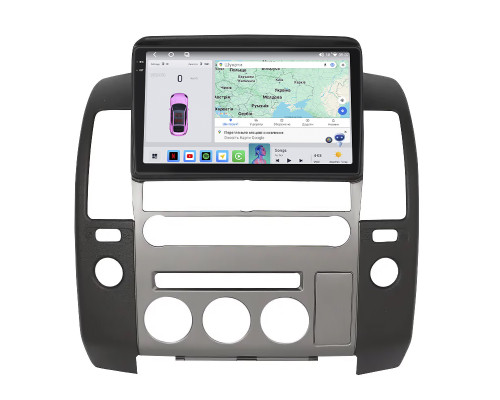 Штатная магнитола Lesko для Nissan Navara (Frontier) III (D40) Рестайлинг 2010-2015 экран 9" 4/64 QLED CarPlay 4G Wi-Fi GPS 360 Prime