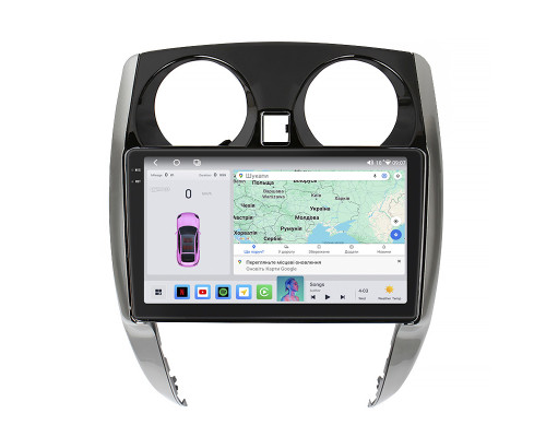 Штатная магнитола Lesko для Nissan Note II Рестайлинг 2016-2020 экран 10" 4/64 QLED CarPlay 4G Wi-Fi GPS 360 Prime