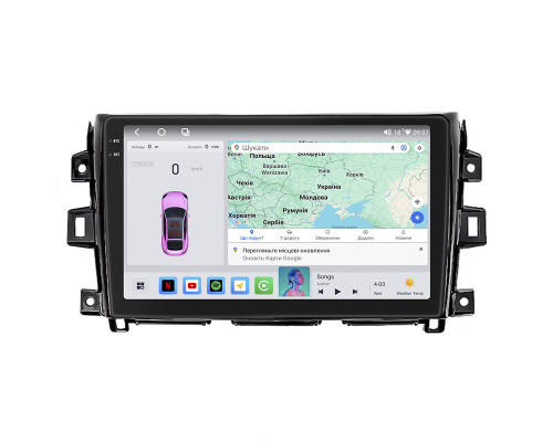 Штатная магнитола Lesko для Nissan NP300  2008-2015 экран 10" 4/64 QLED CarPlay 4G Wi-Fi GPS 360 Prime