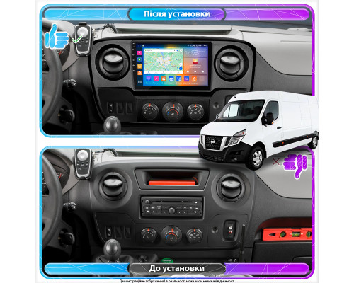 Штатная магнитола Lesko для Nissan NV400 I 2010-н.в. экран 10" 4/64Gb CarPlay 4G Wi-Fi GPS Prime