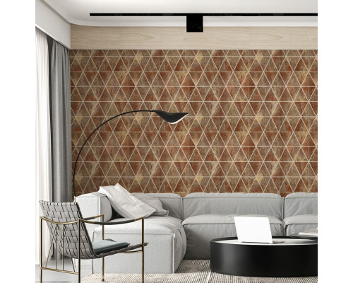 Панель стеновая 3D 700х700х4мм Ромбы коричневые винтаж SW-00002007