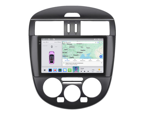 Штатная магнитола Lesko для Nissan Pulsar VI (C13) Manual AC 2014-2018 экран 9" 4/64 QLED CarPlay 4G Wi-Fi GPS 360 Prime