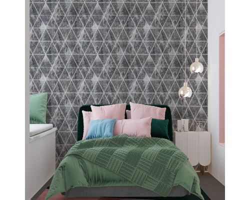 Панель стеновая 3D 700х700х4мм Ромбы серые винтаж SW-00002008