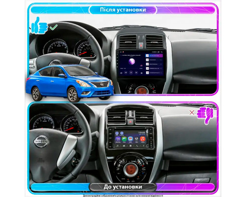 Штатная магнитола Lesko для Nissan Versa II Рестайлинг 2014-2019 экран 9" 4/64Gb CarPlay 4G Wi-Fi GPS Prime