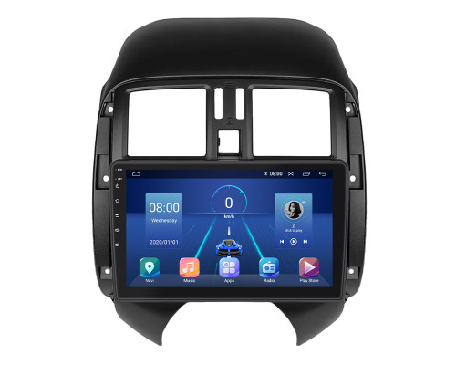 Штатная магнитола Lesko для Nissan Versa II Рестайлинг 2014-2019 экран 9" 2/32Gb 4G Wi-Fi GPS Top