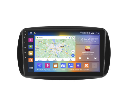 Штатная магнитола Lesko для Smart Fortwo III 2014-н.в. экран 9" 2/32Gb CarPlay 4G Wi-Fi GPS Prime