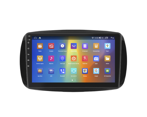 Штатная магнитола Lesko для Smart Fortwo III 2014-н.в. экран 9" 2/32Gb CarPlay 4G Wi-Fi GPS Prime