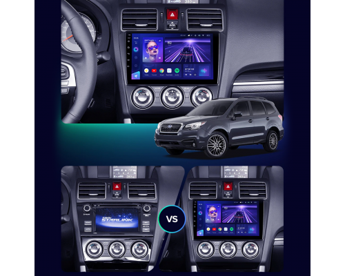 Штатная магнитола Lesko для Subaru Forester IV Рестайлинг 2015-2016 экран 9" 4/64Gb CarPlay 4G Wi-Fi GPS Prime