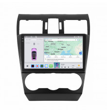 Штатная магнитола Lesko для Subaru Forester IV Рестайлинг 2015-2016 экран 9" 4/64 QLED CarPlay 4G Wi-Fi GPS 360 Prime