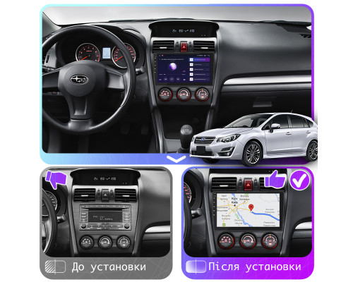 Штатная магнитола Lesko для Subaru Impreza IV Рестайлинг 2014-2016 экран 9" 4/64Gb CarPlay 4G Wi-Fi GPS Prime