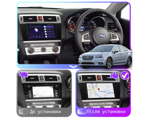 Штатная магнитола Lesko для Subaru Legacy VI 2014-2017 экран 9" 4/64Gb CarPlay 4G Wi-Fi GPS Prime