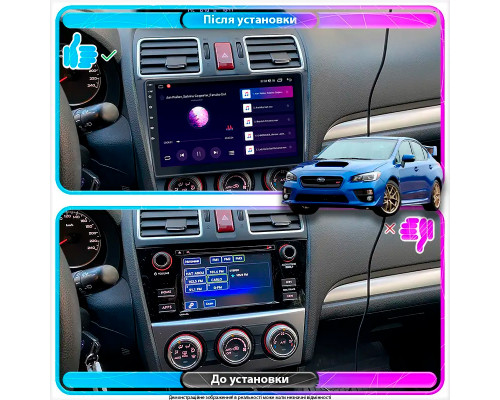 Штатная магнитола Lesko для Subaru WRX I 2014-2017 экран 9" 4/64Gb CarPlay 4G Wi-Fi GPS Prime