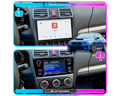 Штатная магнитола Lesko для Subaru WRX I 2014-2017 экран 9" 4/64 QLED CarPlay 4G Wi-Fi GPS 360 Prime