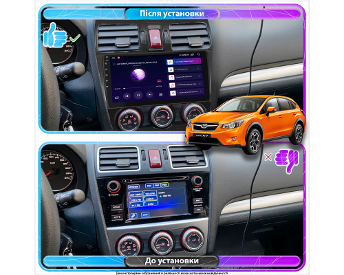 Штатная магнитола Lesko для Subaru XV I Рестайлинг 2015-2017 экран 9" 1/16Gb Wi-Fi GPS Base