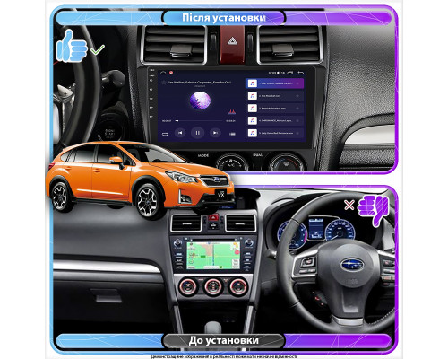 Штатная магнитола Lesko для Subaru XV I Рестайлинг 2015-2017 экран 9" 2/32Gb CarPlay 4G Wi-Fi GPS Prime
