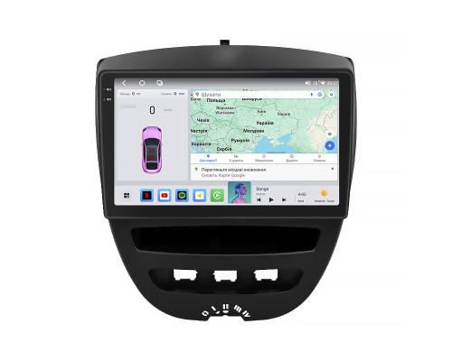 Штатная магнитола Lesko для Toyota Aygo I 2005-2009 экран 10" 4/64 QLED CarPlay 4G Wi-Fi GPS 360 Prime