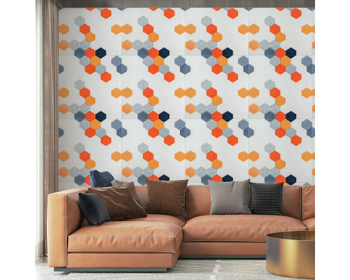 Панель стеновая 3D 700х700х4мм Мозаика оранжевая SW-00002013