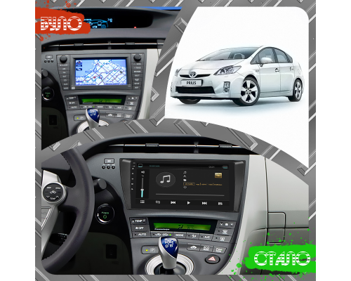 Штатная магнитола Lesko для Toyota Prius III (XW30) 2009-2011 экран 9" 4/32Gb 4G Wi-Fi GPS Top