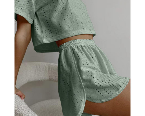 Женский комплект для дома и сна SM24107A футболка и шорты женская пижама Green M
