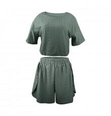 Женский комплект для дома и сна SM24107A футболка и шорты женская пижама Green S