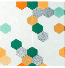 Панель стеновая 3D 700х700х4мм Мозаика зелёно-жёлтая SW-00002015