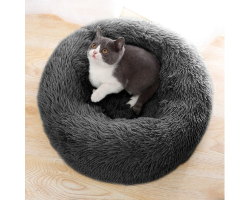 Лежак пуфик для котов собак круглый 552201 L Dark Grey