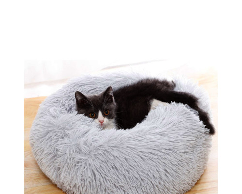 Лежак пуфик для котов собак круглый 552201 L Grey