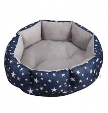 Лежак для котов собак круглый SY-2022-1208 Blue Stars L 60*18 см