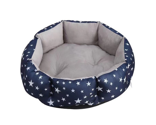 Лежак для котов собак круглый SY-2022-1208 Blue Stars L 60*18 см
