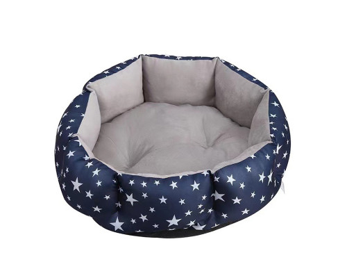Лежак для котов собак круглый SY-2022-1208 Blue Stars M (50*18 см)