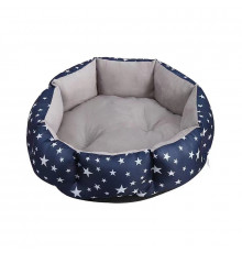 Лежак для котов собак круглый SY-2022-1208 Blue Stars S 40*18 см