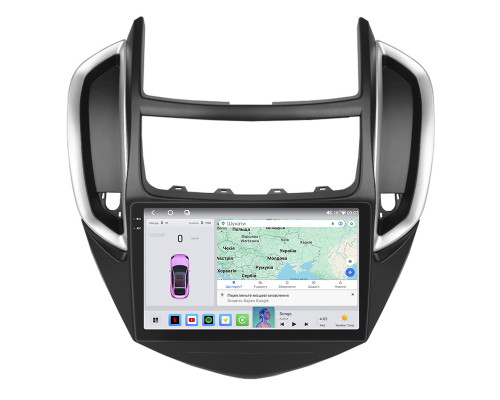 Штатная магнитола Lesko для Chevrolet Trax I Рестайлинг 2016-н.в экран 9" 4/64 QLED CarPlay 4G Wi-Fi GPS 360 Prime