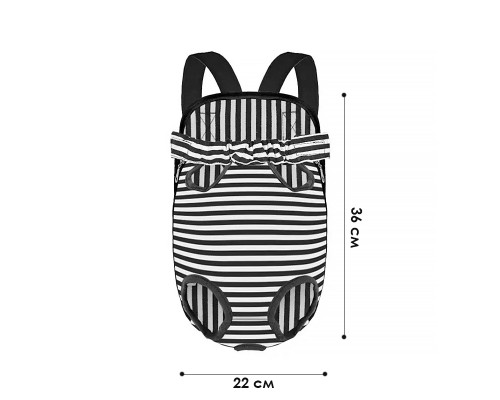 Рюкзак-кенгуру для животных DT834 Strip Black + White L