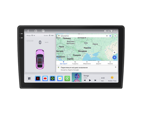 Штатная магнитола Lesko для Chrysler Aspen  2006-2008 экран 9" 4/64 QLED CarPlay 4G Wi-Fi GPS 360 Prime