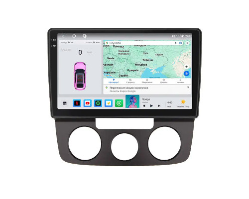 Штатная магнитола Lesko для Volkswagen Golf V Manual AC 2003-2008 экран 10" 4/64 QLED CarPlay 4G Wi-Fi GPS 360 Prime