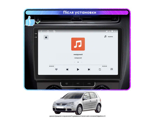Штатная магнитола Lesko для Volkswagen Golf V Manual AC 2003-2008 экран 10" 4/64 QLED CarPlay 4G Wi-Fi GPS 360 Prime