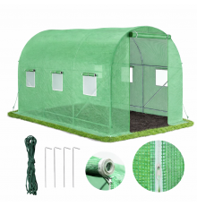 Садовая теплица 6 м2 (3 × 2 × 2 м) с окнами, армированная пленка UV-4, Зеленая (Польша)
